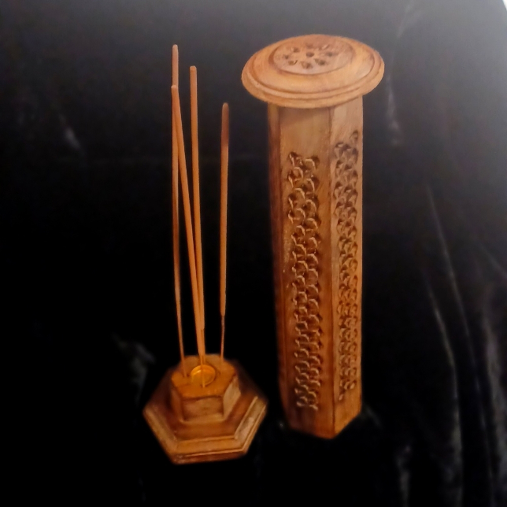 TOWER BURNER CONE,INCENSE 12' Youni Wood Bakhoor Burner Wooden Incense
